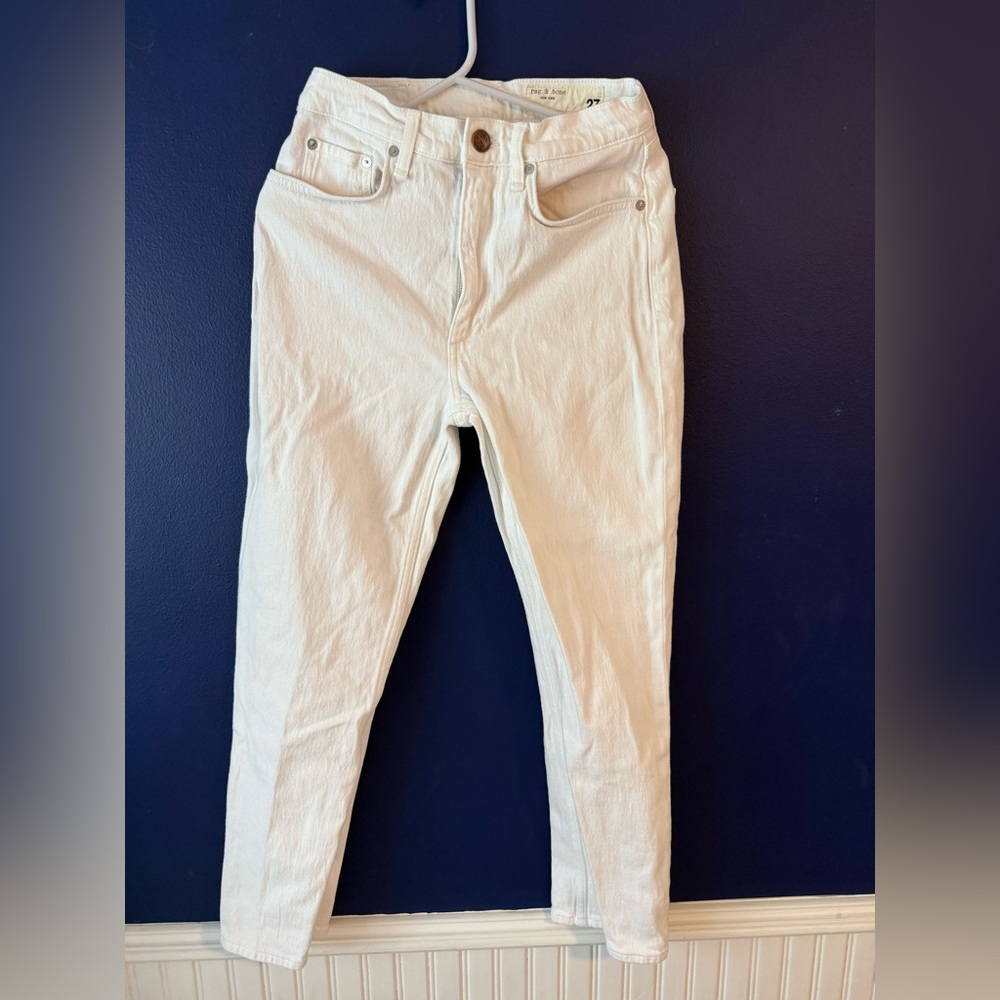 Rag & Bone Wren High-Rise Slim Straight White Jeans